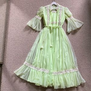 Vintage Full Length Peignoir Set Gown